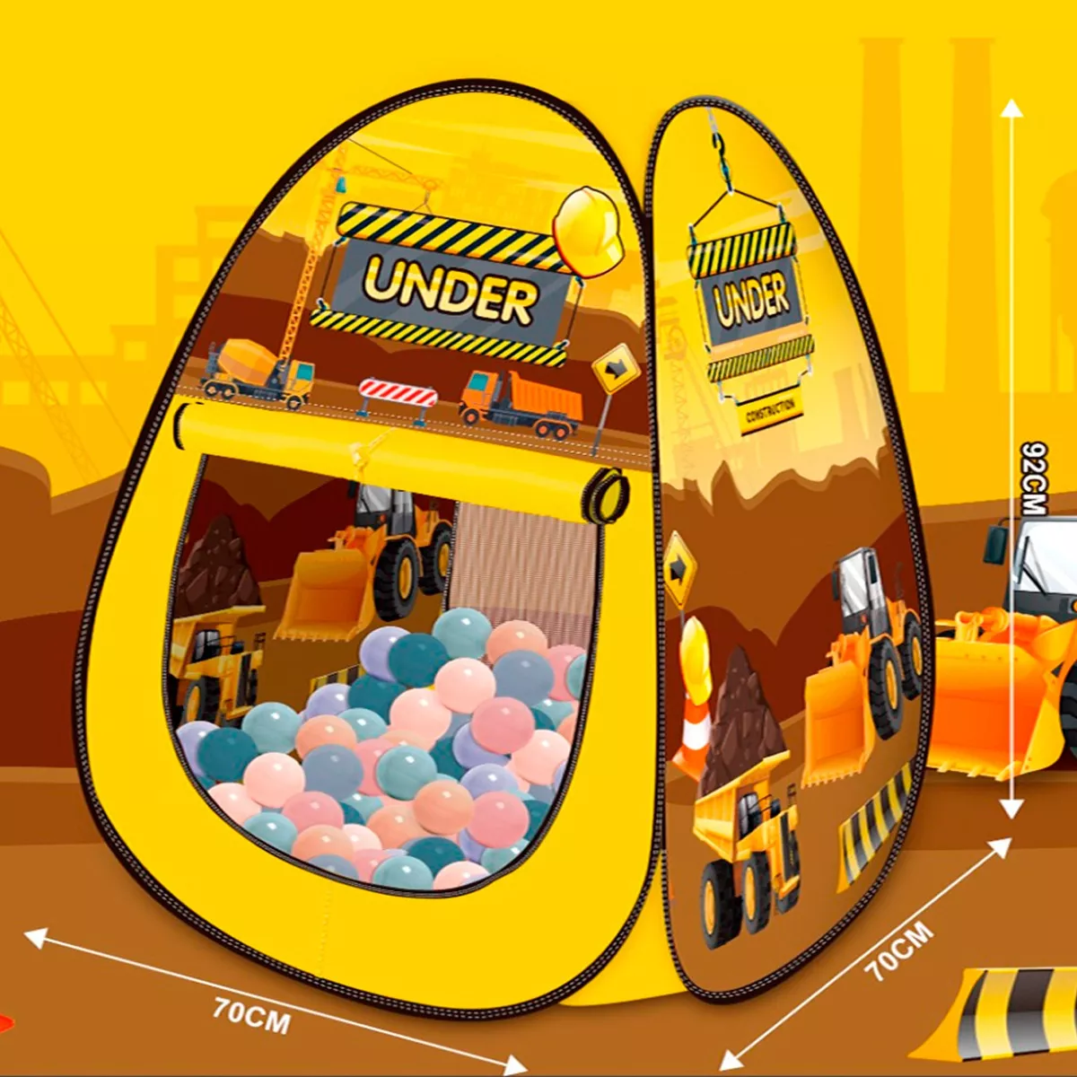 CARPA INFANTIL PISCINA 100 PELOTA INGENIERO JUEGO NIÑOS - 2