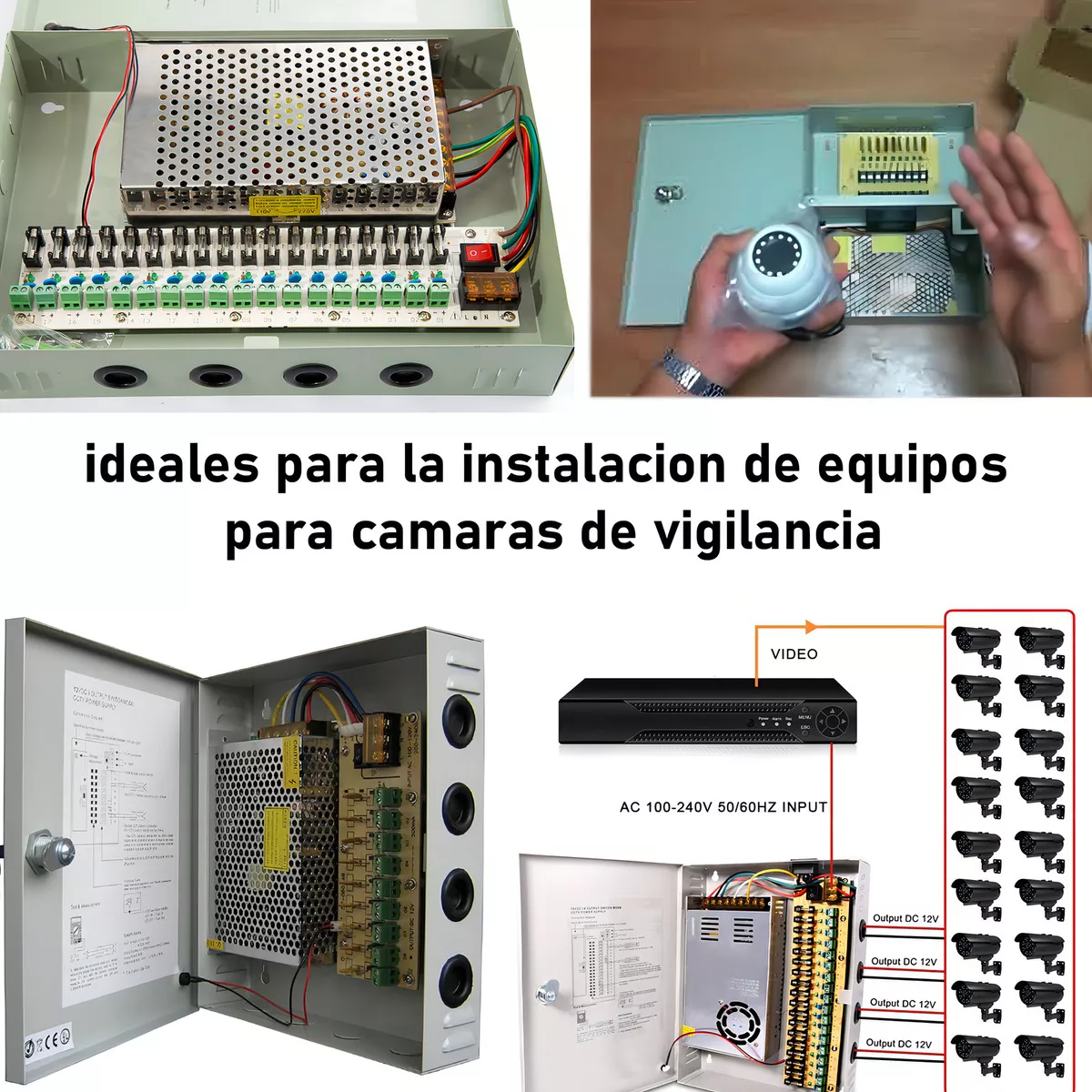FUENTE PODER 12V 10A 120W TRANSFORMADOR 220V CAMARAS CINTA - 3