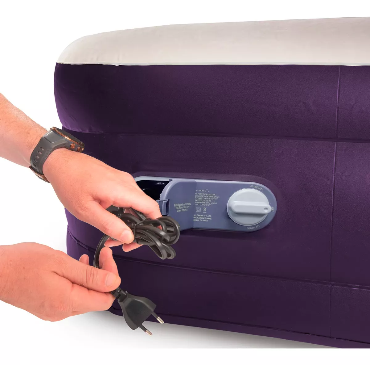 COLCHON CAMA INFLABLE ELECTRICO CAMPING GLAMPING 1PLAZA 45CM - 3