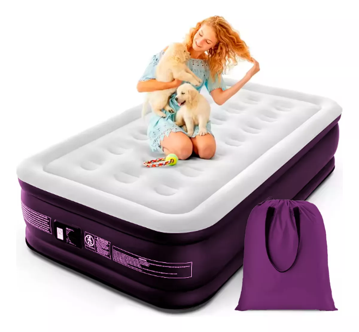 COLCHON CAMA INFLABLE ELECTRICO CAMPING GLAMPING 1PLAZA 45CM - 5