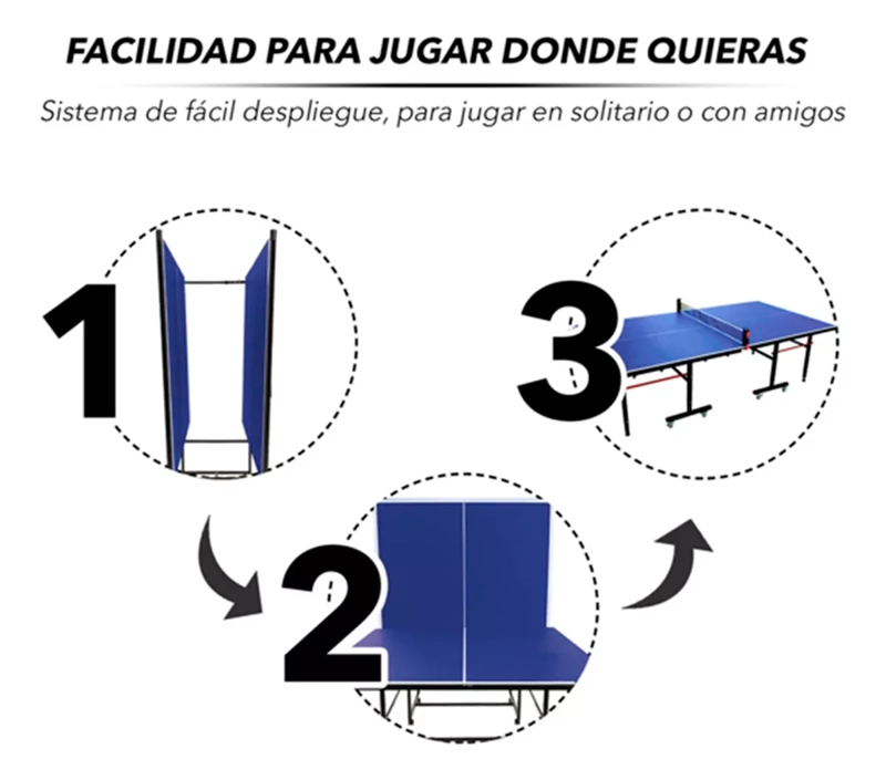 MESA PING PONG IPLAY 274X152 PLEGABLE CON RUEDAS Y RED - 4