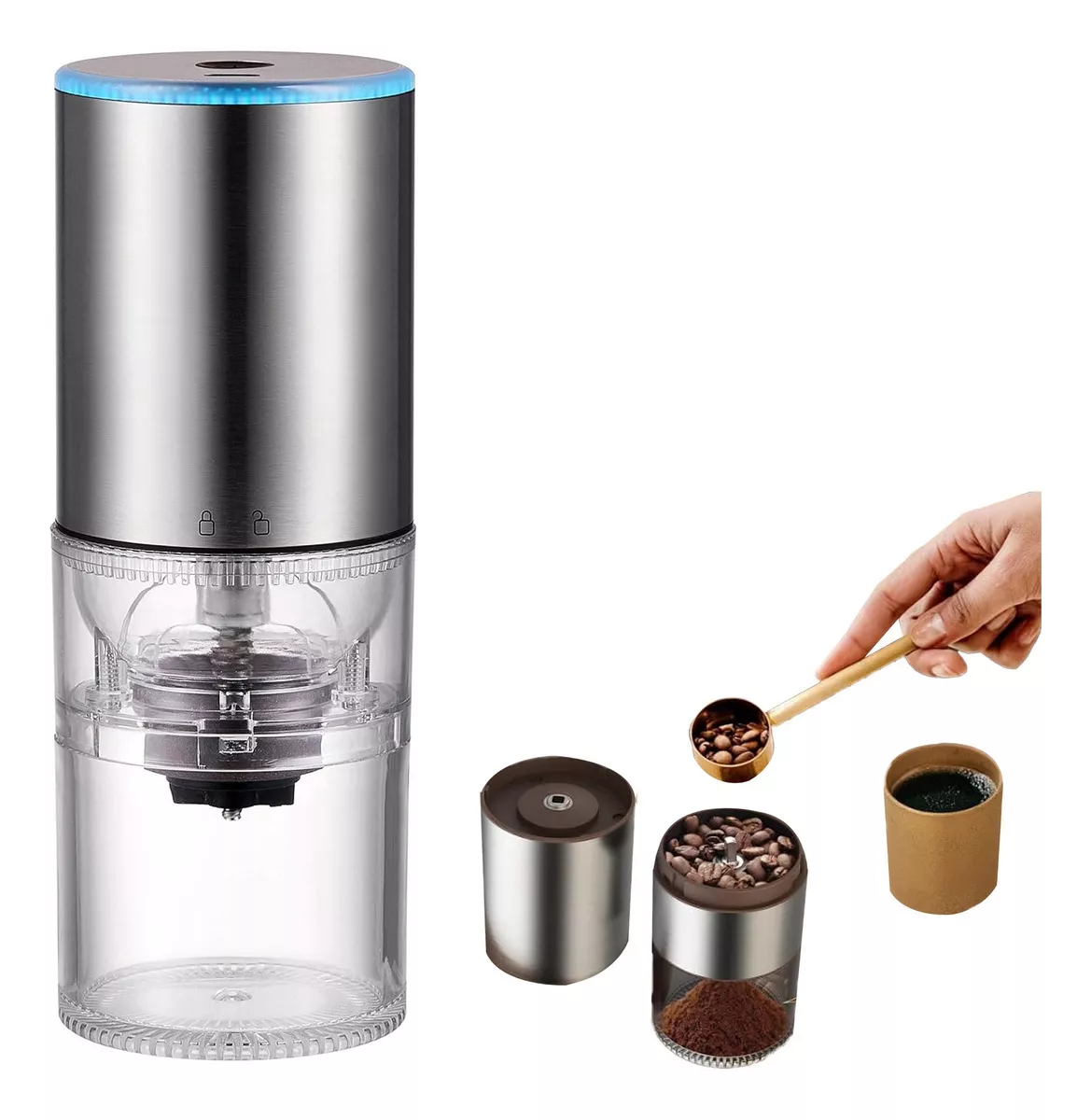 MOLEDOR CAFE INALAMBRICO PORTATIL ACERO INOXIDA PREMIUM 25G - 1