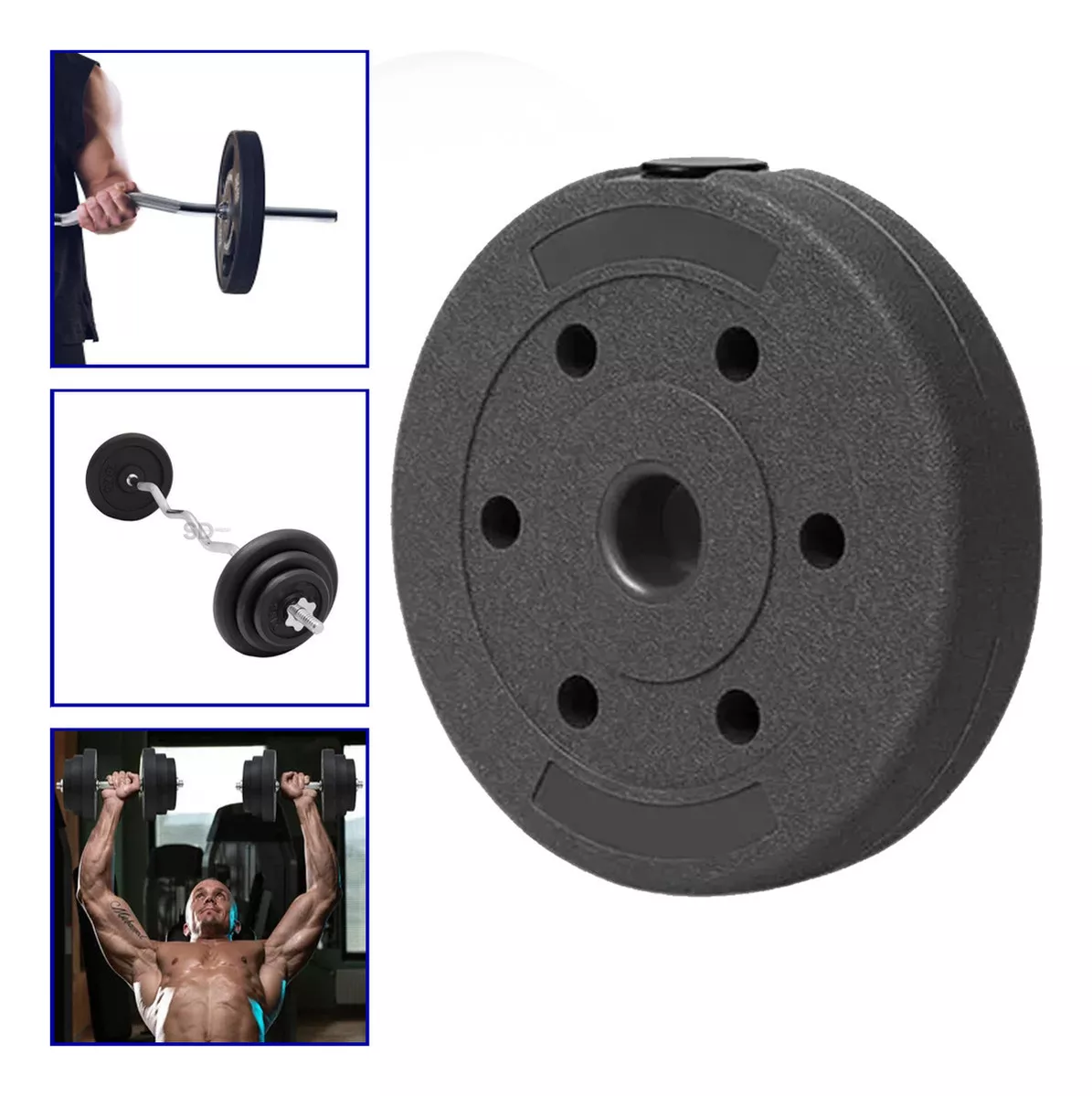 DISCO PREOLÍMPICO PESAS PVC 2.5KG ENTRENAMIENTO BOOMFIT - 1