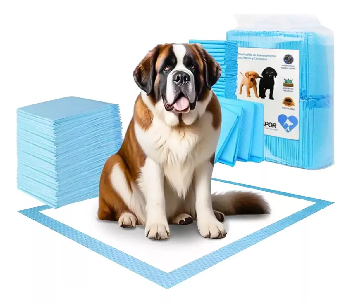120 PAÑALES TIPO SABANILLAS MASCOTAS PERROS Y GATOS 60X60CM - 1
