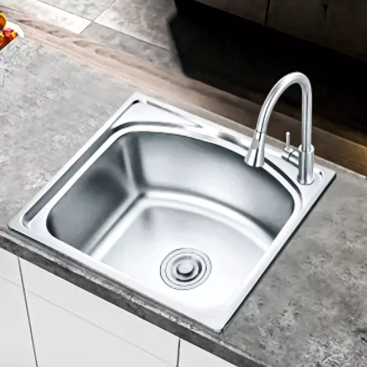 LAVAPLATOS CLASICO 46X42 SOBREPUESTO ACERO INOXIDABLE GRIS P - 3