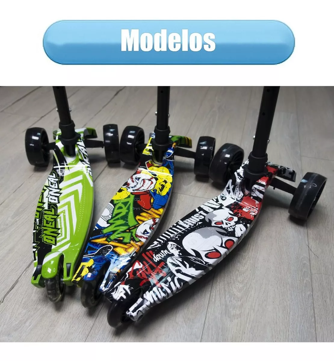 MONOPATIN SCOOTER 3 RUEDAS CON LUZ LED COLORES NIÑOS BL-04 - 2
