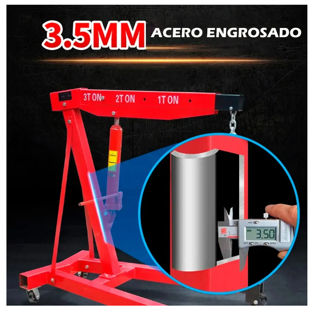 TECLE GRUA PLUMA HIDRAULICO 3 TONELADAS DESMONTABLE AUTO - 8