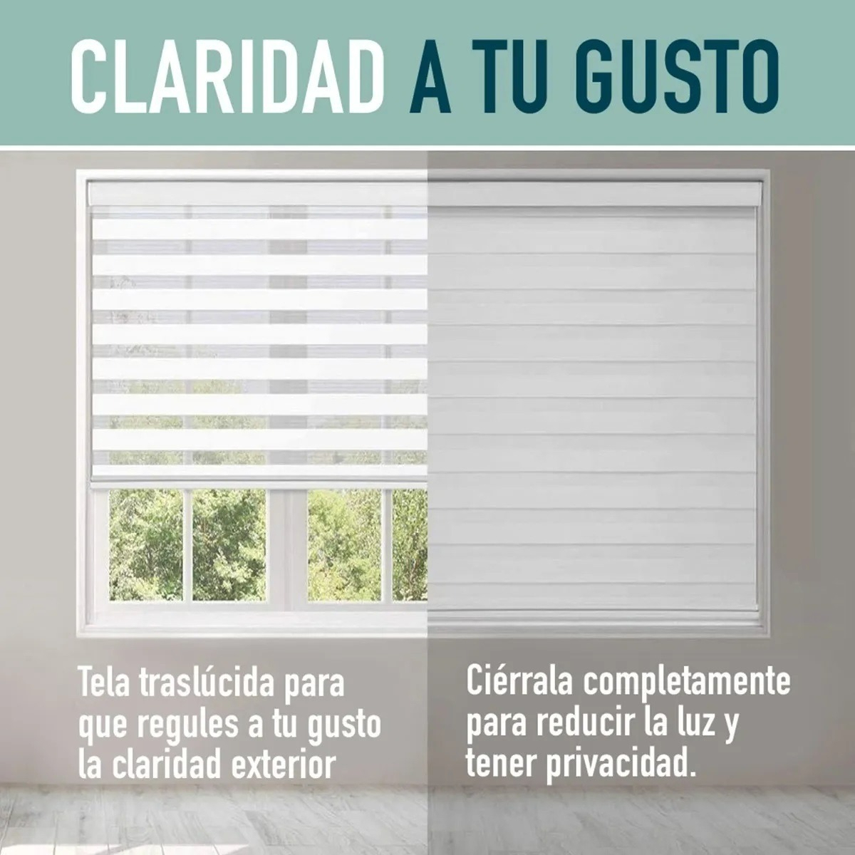 CORTINA ROLLER GRIS DUO ZEBRA DIA NOCHE 80X200CM - 3