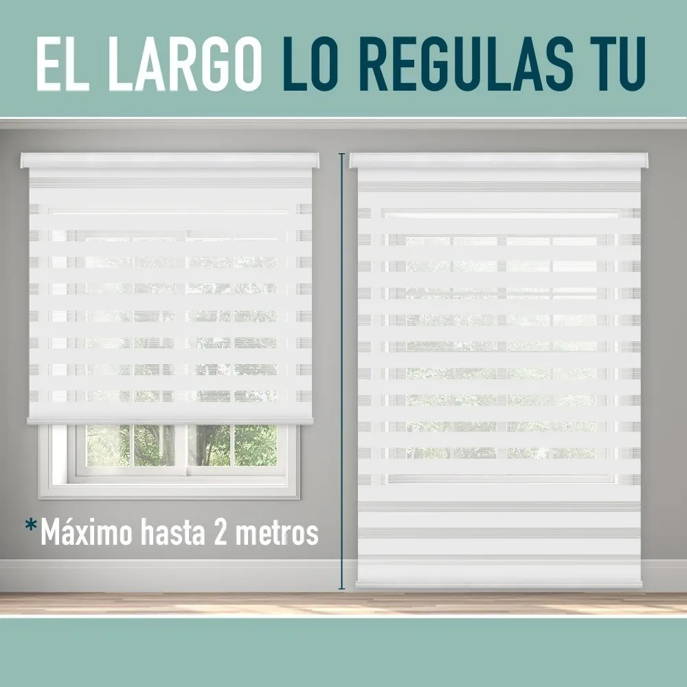CORTINA ROLLER GRIS DUO ZEBRA DIA NOCHE 80X200CM - 7