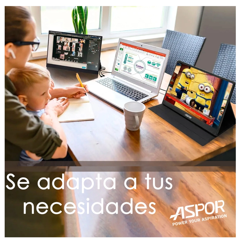 MONITOR PORTATIL 18.5 120HZ FULL HD CON PARLANTE Y CASE - 4