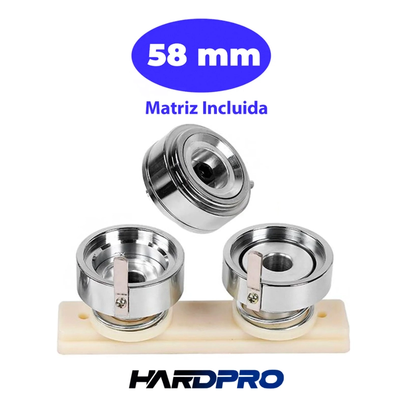 MAQUINA PRENSA DE CHAPITAS CON MATRIZ 58MM CON 100 CHAPITAS - 8