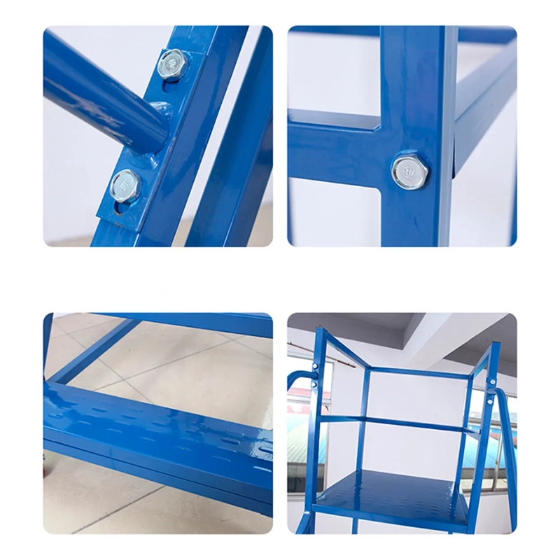 ESCALERA INDUSTRIAL TIPO AVION 10 PELDAÑOS 2,5M + PLATAFORMA AZUL - 5