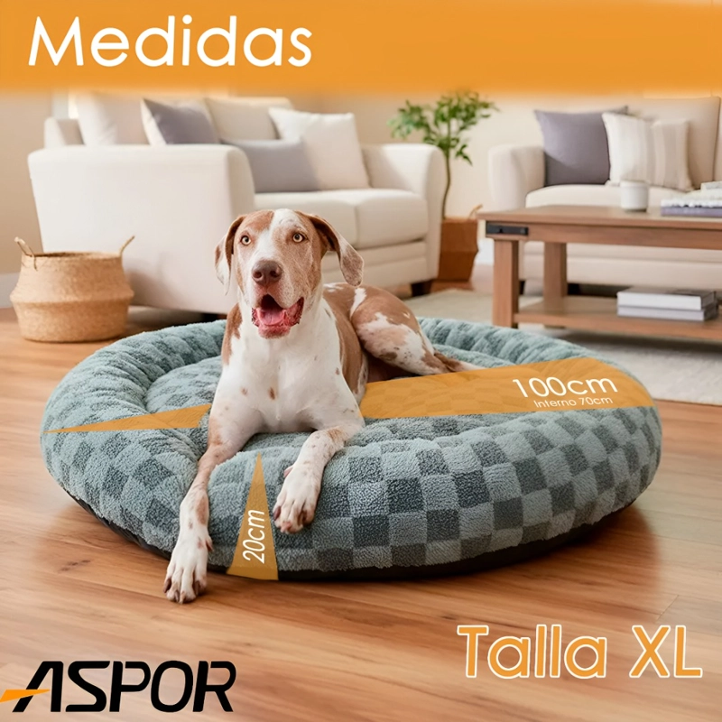CAMA PERRO PREMIUM LAVABLE ANTIDESLIZANTE 100CM GRIS - 2