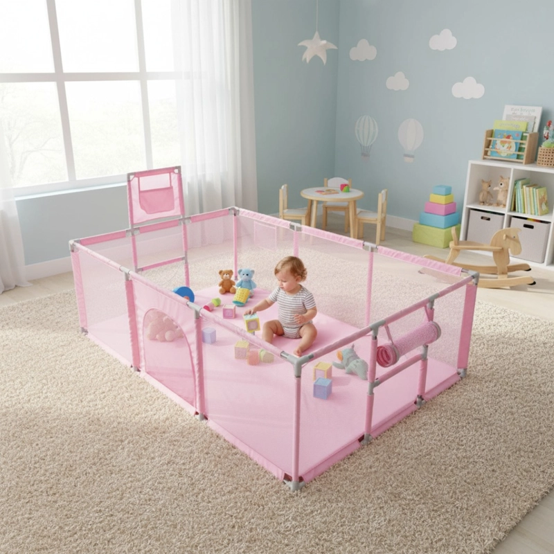 CORRAL BEBE INFANTIL 3EN1 JUEGO MALLA TELA OXFORD 180X120CM VARIOS COLORES - 9