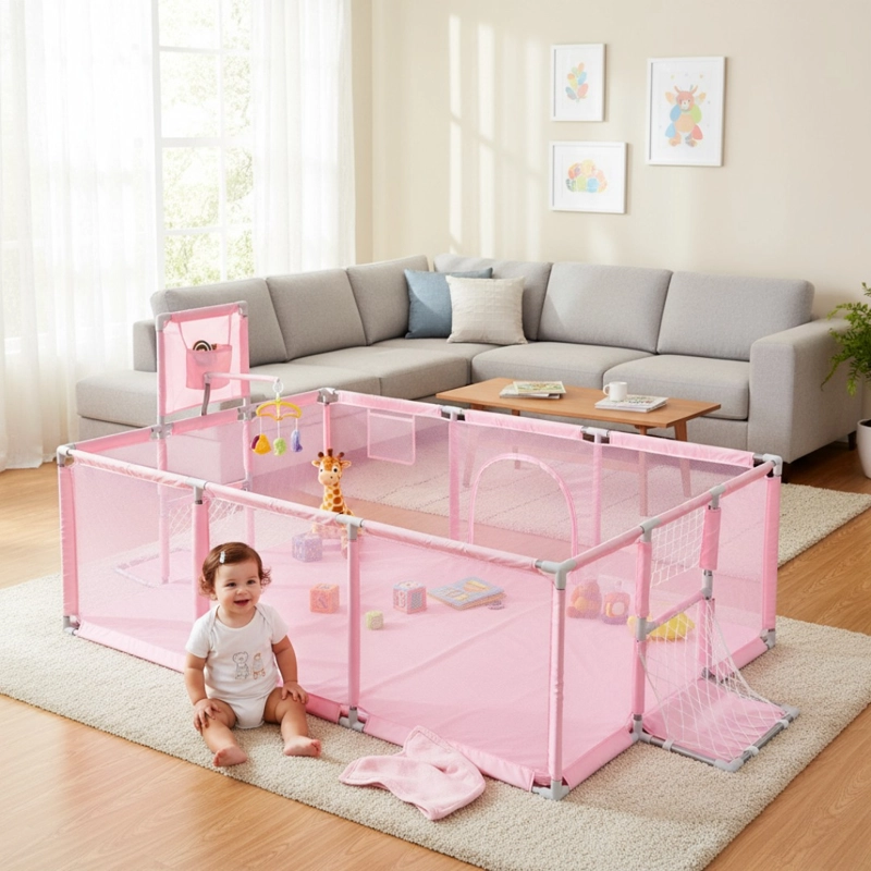CORRAL BEBE INFANTIL 3EN1 JUEGO MALLA TELA OXFORD 180X120CM VARIOS COLORES - 10
