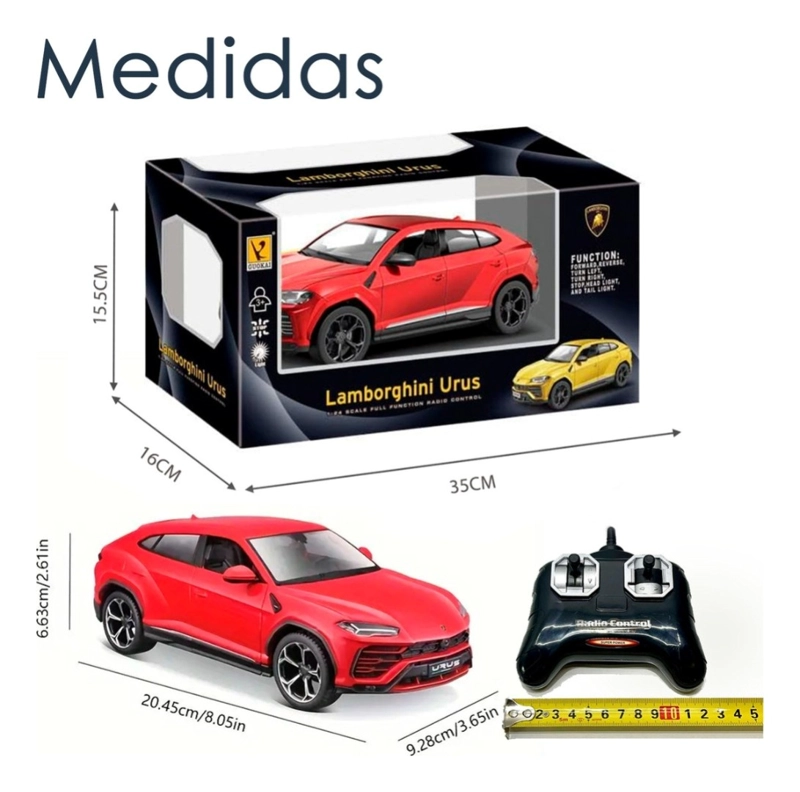 AUTO CONTROL REMOTO LAMBORGHINI URUS DEPORTIVO LUCES 2.4GHZ - 4