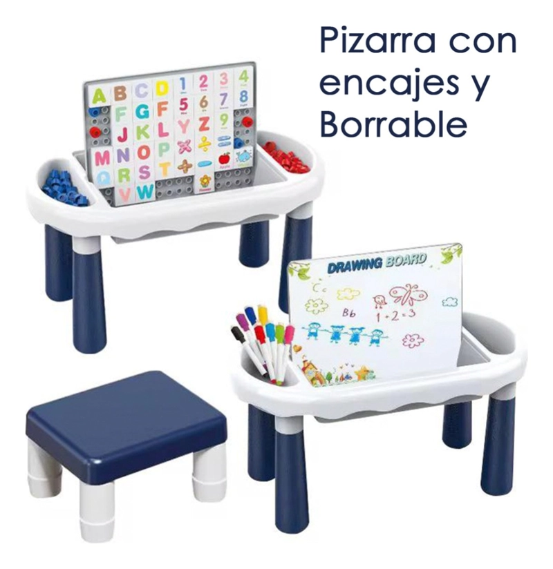 MESA Y SILLA DIDACTICA APRENDIZAJE 6 EN 1 BLOQUES Y DIBUJO - 3