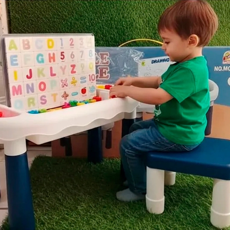 MESA Y SILLA DIDACTICA APRENDIZAJE 6 EN 1 BLOQUES Y DIBUJO - 8