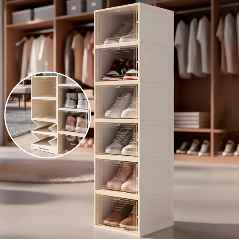 MUEBLE ZAPATERO PLEGABLE ORGANIZADOR 6 NIVELES ZAPATO - 1