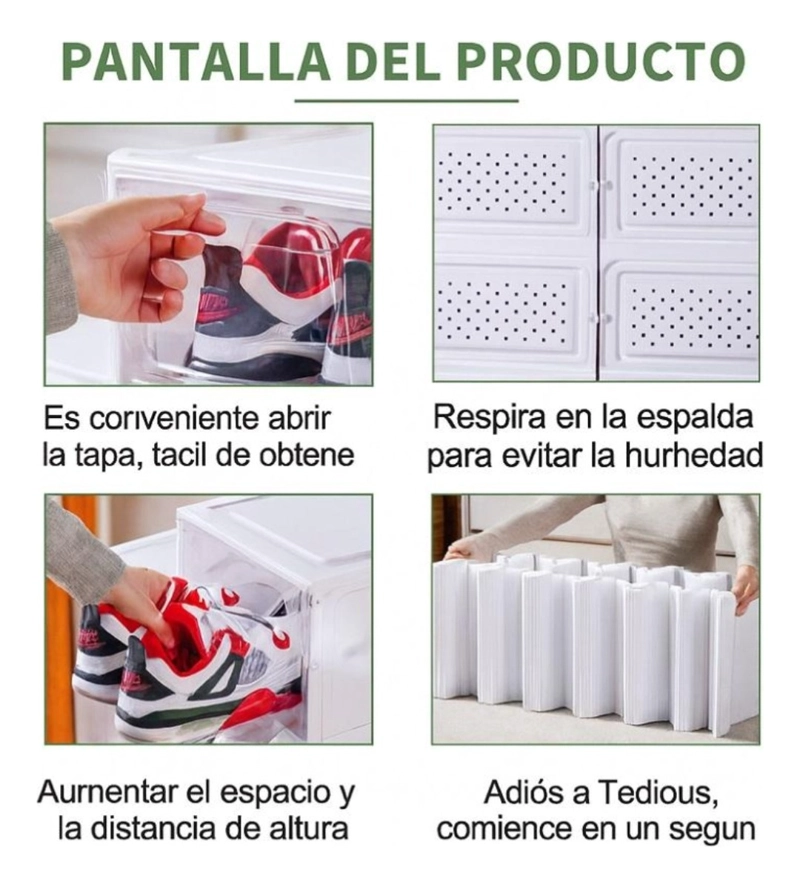 MUEBLE ZAPATERO PLEGABLE ORGANIZADOR 6 NIVELES ZAPATO - 4
