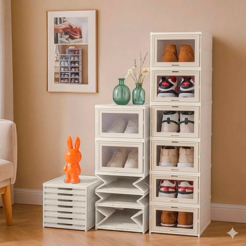 MUEBLE ZAPATERO PLEGABLE ORGANIZADOR 6 NIVELES ZAPATO - 5