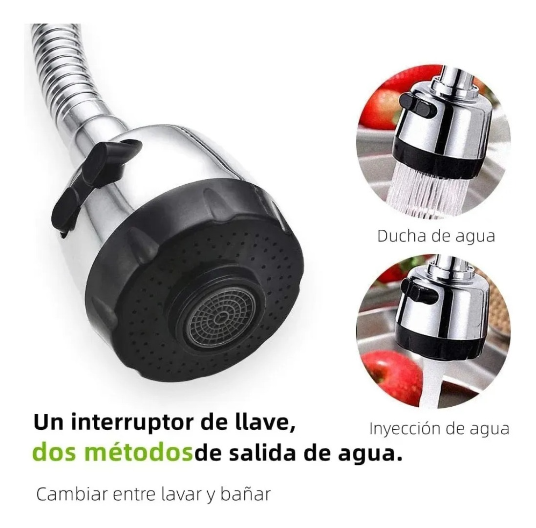 LLAVE COCINA MONOMANDO LAVAPLATOS FLEXIBLE BRILLANTE - 7