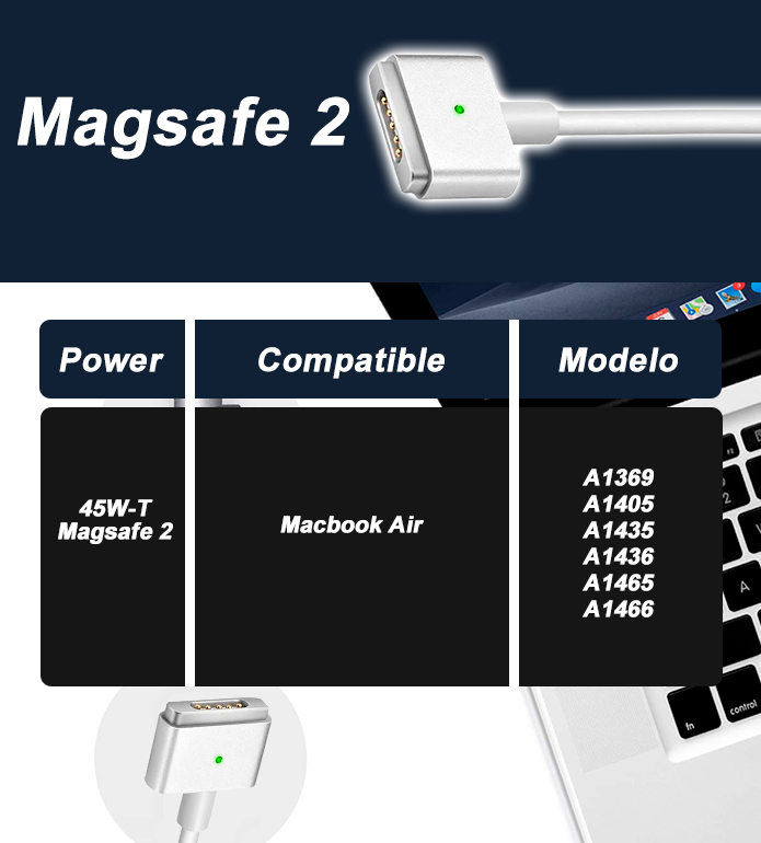 CARGADOR BYTECA PARA MACBOOK AIR 45W CONECTOR T - 4