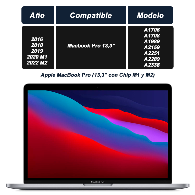 FUNDA NOTEBOOK MACBOOK AIR PRO M1 M2 RETINA TOUCH BAR 13.3 - 5