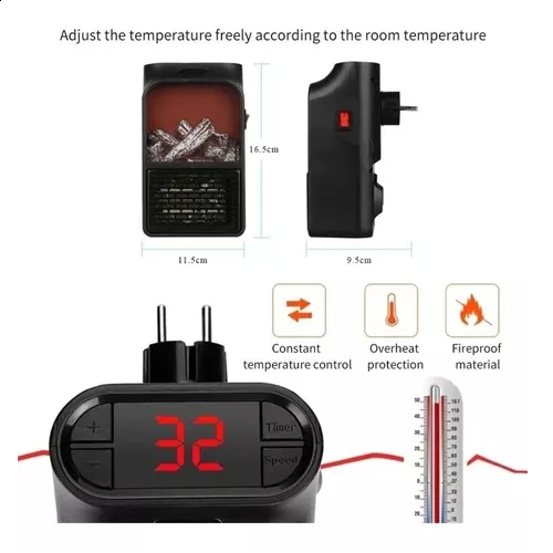 CALEFACTOR ELÉCTRICO PORTÁTIL 1000W - 2