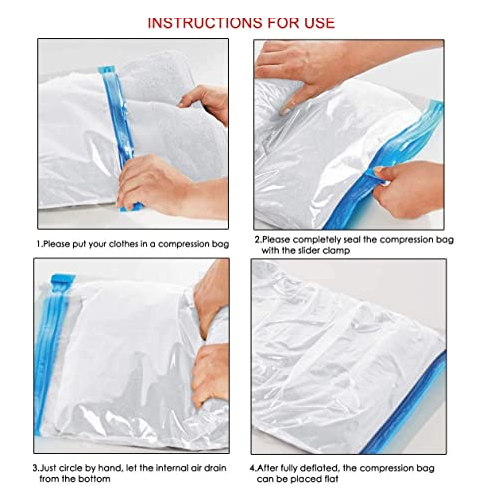 PACK 5 BOLSAS AL VACÍO ALMACENAMIENTO AHORRO ESPACIO 60X80 - 4