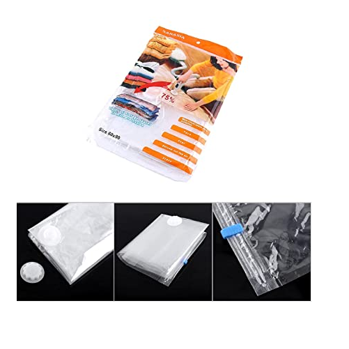 PACK 5 BOLSAS AL VACÍO ALMACENAMIENTO AHORRO ESPACIO 60X80 - 6