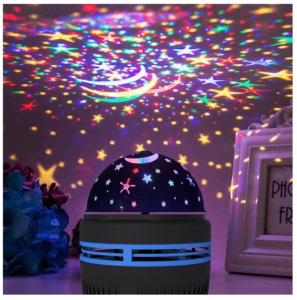 MINI PROYECTOR DE LUZ DE CIELO ESTRELLADO Y LUNA ESFERA GIRATORIA USB - 3