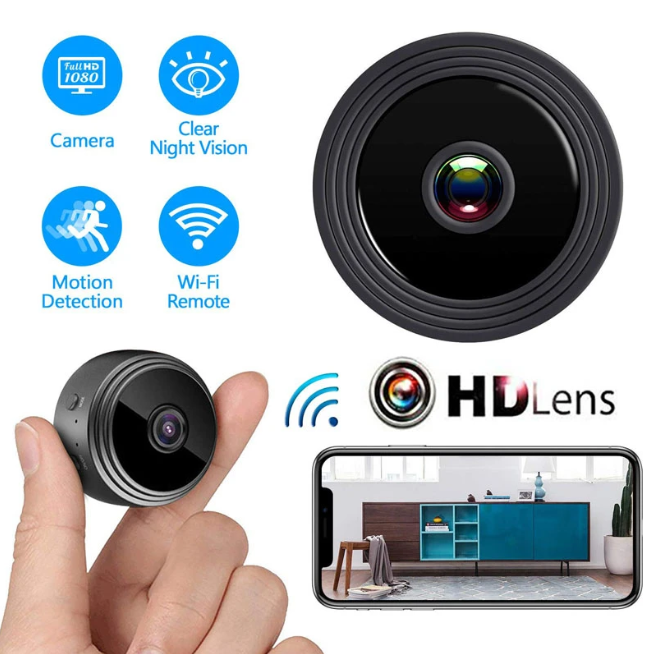 MINI CÁMARA DE SEGURIDAD A9 CON WIFI 1080P VISIÓN NOCTURNA INALÁMBRICA HOGAR - 2