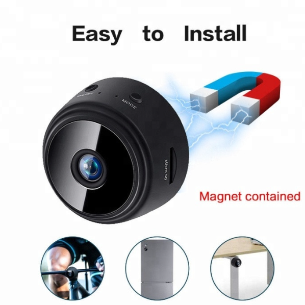 MINI CÁMARA DE SEGURIDAD A9 CON WIFI 1080P VISIÓN NOCTURNA INALÁMBRICA HOGAR - 3