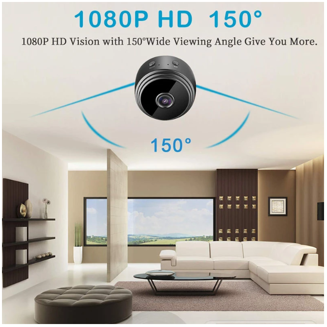 MINI CÁMARA DE SEGURIDAD A9 CON WIFI 1080P VISIÓN NOCTURNA INALÁMBRICA HOGAR - 7