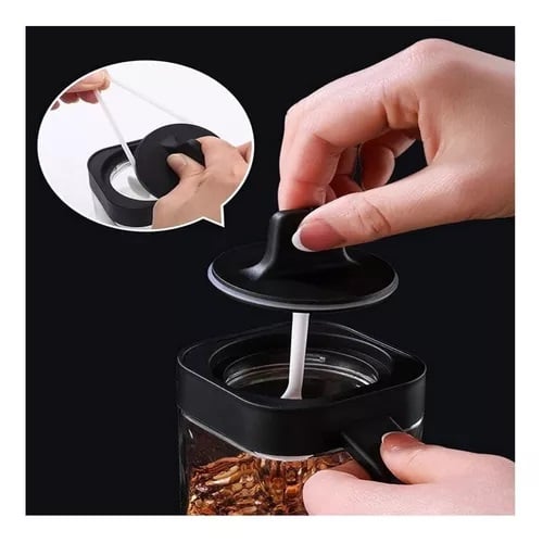 SET DE 3 ESPECIEROS FRASCOS PARA CONDIMENTOS CON SU BASE Y CUCHARA - 3