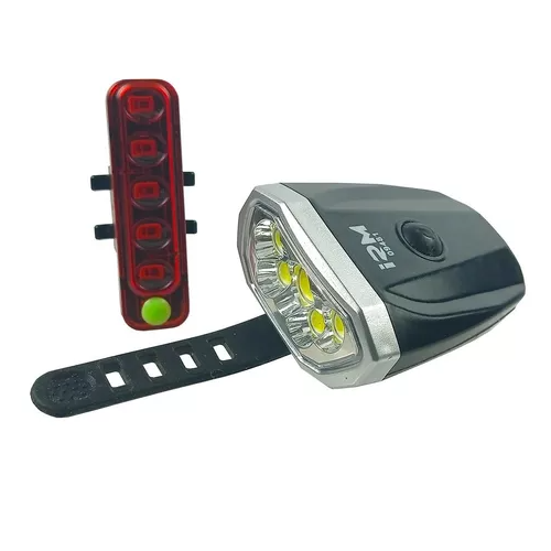 PACK DE LUZ DE BICICLETA LED COB Y LED RECARGABLE TRASERA - 1