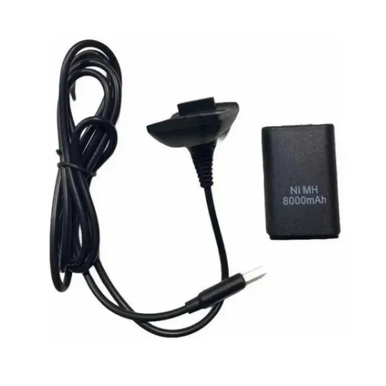 KIT DE CARGA Y JUEGA CONTROL XBOX 360 BATERÍA 8000MAH - 3