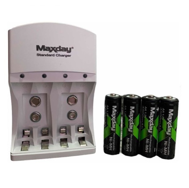 KIT CARGADOR DE PILAS + 4 PILAS DOBLE A DE 4800 MAH - 2
