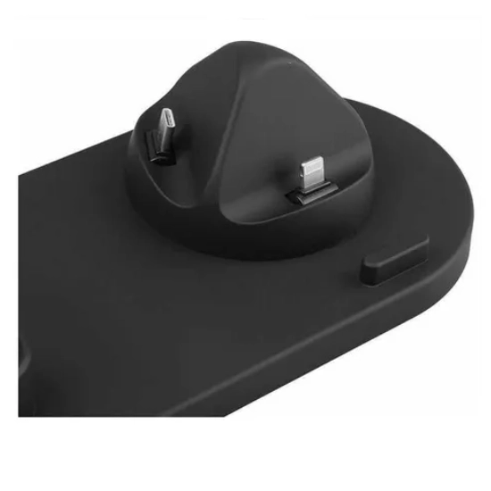 BASE SOPORTE DE CARGA MULTIFUNCIÓN TELÉFONO RELOJ AUDÍFONOS EN COLOR NEGRO - 3