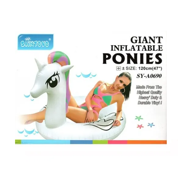 FLOTADOR PONY INFLABLE PISCINAS PLAYAS - 3
