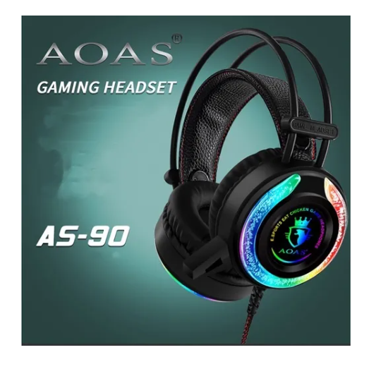 AUDÍFONOS GAMER HEADSET PC LUCES RGB AS-90 - 3