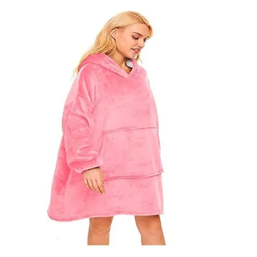 POLERÓN DE FELPA EXTRA GRANDE DA SUAVIDAD Y CALOR PARA EL FRIO ROSA - 2