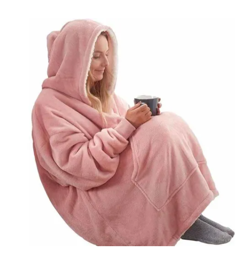 POLERÓN DE FELPA EXTRA GRANDE DA SUAVIDAD Y CALOR PARA EL FRIO ROSA - 3