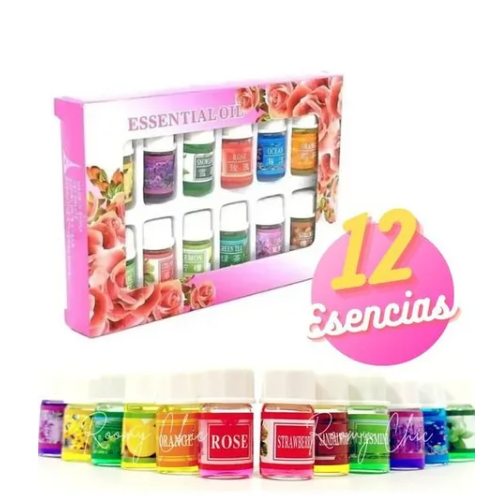 PACK DIFUSOR AROMÁTICO + 12 ACEITES ESENCIALES DE 3 ML C/U - 3