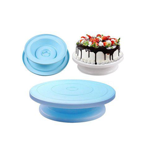 BASE PARA DECORAR TORTAS PLATO GIRATORIO CELESTE - 3