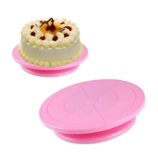 BASE PARA DECORAR TORTAS PLATO GIRATORIO ROSADO - 1