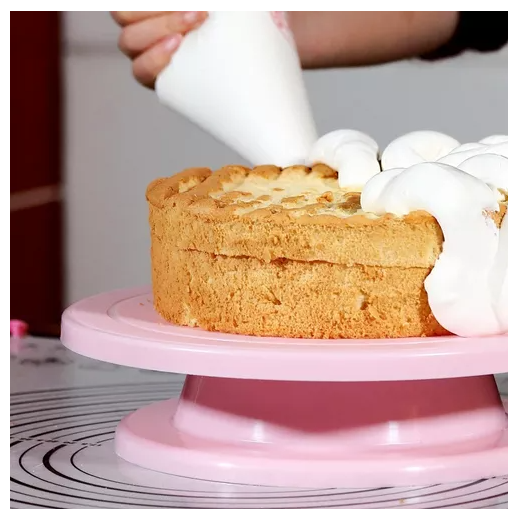 BASE PARA DECORAR TORTAS PLATO GIRATORIO ROSADO - 5