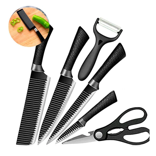 SET DE CUCHILLOS ZEPTER INCLUYE TIJERA Y PELAPAPAS X 6 UND - 1