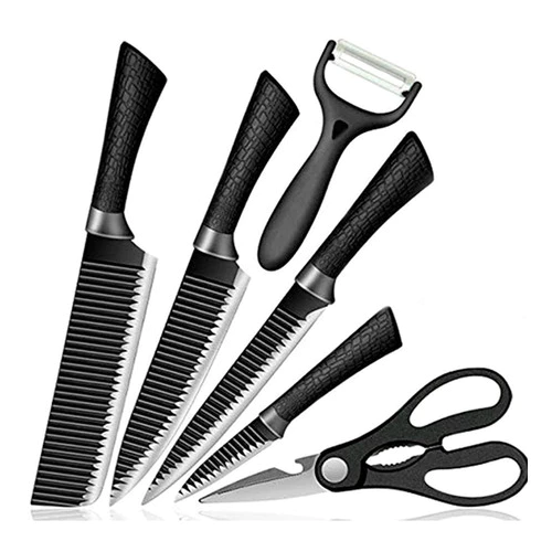 SET DE CUCHILLOS ZEPTER INCLUYE TIJERA Y PELAPAPAS X 6 UND - 8
